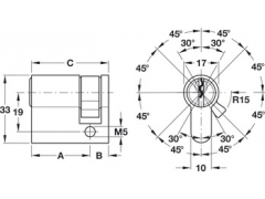 Ruột khoá Hafele Standard Startec profile 1 đầu chìa 916.96.117