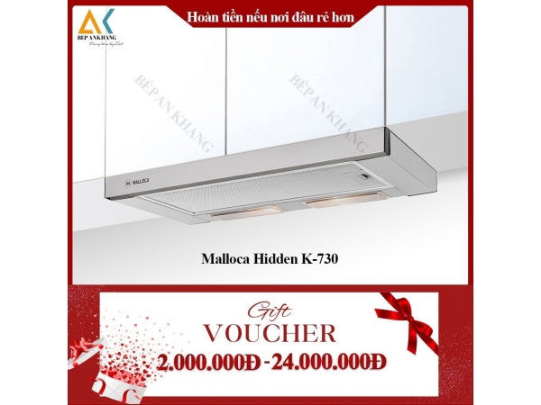 Máy Hút Khói Khử Mùi Âm Tủ Malloca Hidden K-730 - Made in Trung Quốc