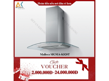 Máy Hút Mùi Áp Tường Kính Cong MALLOCA SIGMA - K820T - Made in Trung Quốc