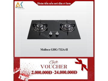 Bếp Gas Âm 2 Vùng Nấu Malloca GHG 732A NEW - Made in Trung Quốc