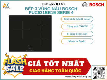 Bếp 3 vùng nấu từ Bosch HMH.PUC631BB1E Serie 4 - Made in Spain 