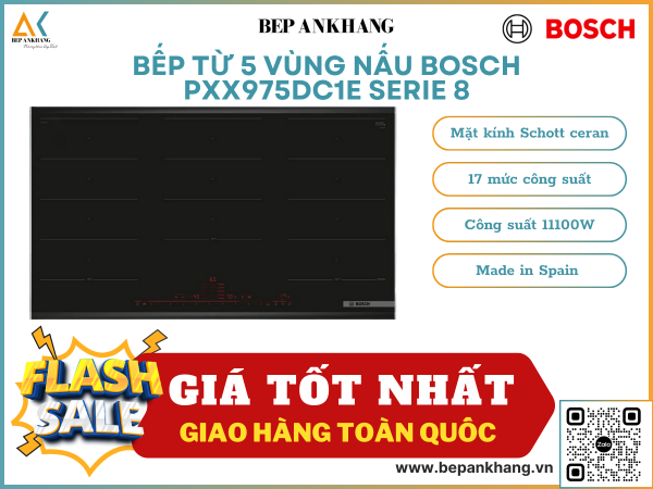 Bếp từ 5 vùng nấu Bosch PXX975DC1E Serie 8 - Made in Spain 